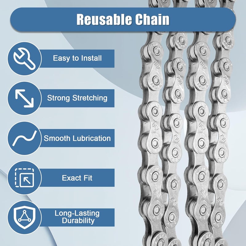 AGJIQ 21/24/27 Speed Bike Chain, Bicycle Mountain Bike Chain, 116 Links Single & Multi Speed Bikes Chain, Compatible with 8/9/16/18 Speed Positioning Systems(Silve) - Image 3